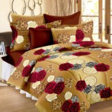 Story@Home Vivid Roses Cotton Double Bedsheet with 2 Pillow Covers 